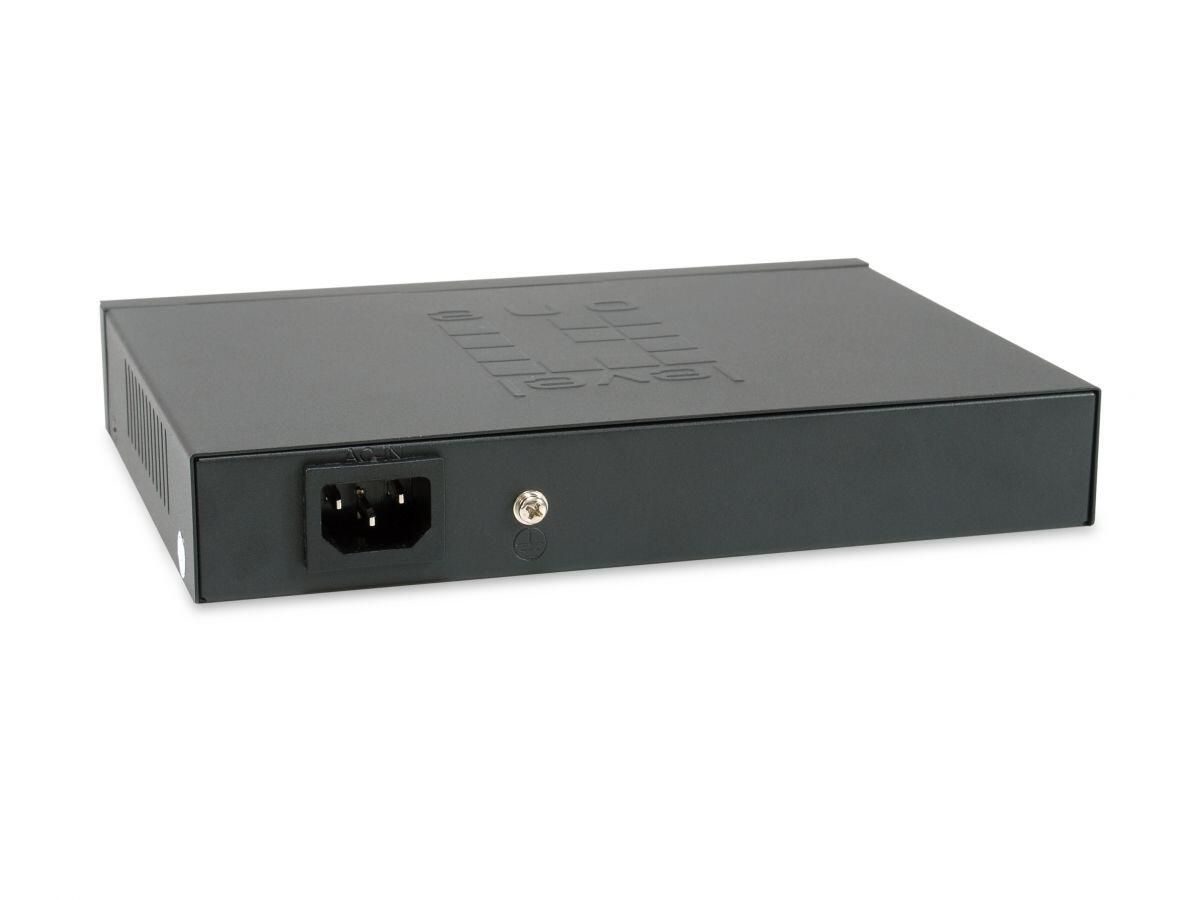 LevelOne Switch 10 Fast Ethernet-Ports mit 8 PoE-Ports 120W 2 Uplink Gigabit-Ports (FGP-1031)