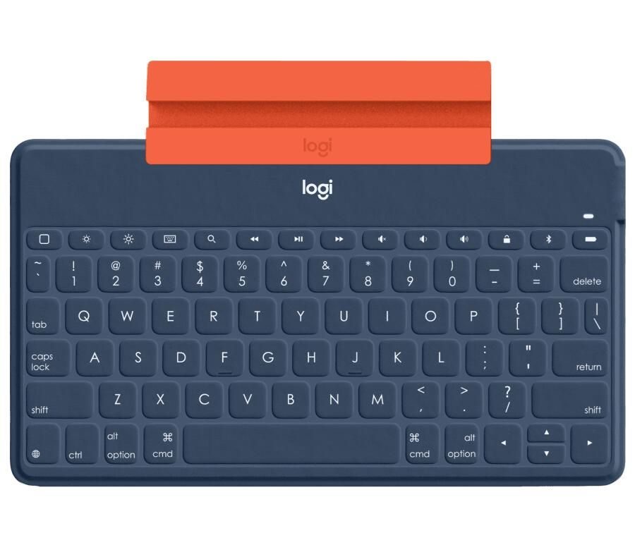 Logitech Keys-to-go Bluetooth-Tastatur mit iPhone-Halterung classic blue