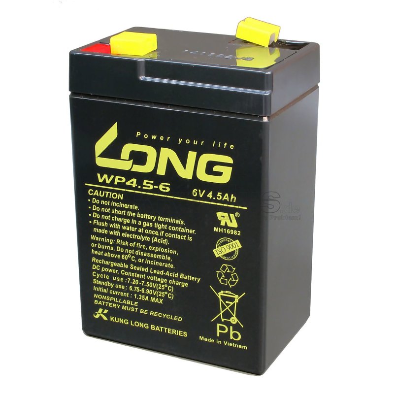 Long - WP4.5-6 - 6 Volt 4500mAh Pb