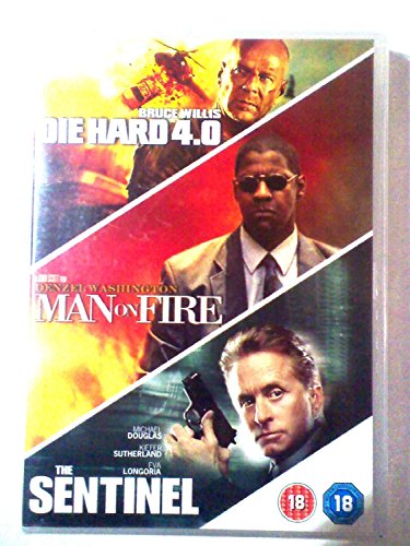 Man on Fire + The Sentinel + Die Hard 4 - 3 movie boxset - DVD Man on Fire + The Sentinel + Die Hard 4 - 3 movie boxset - DVD