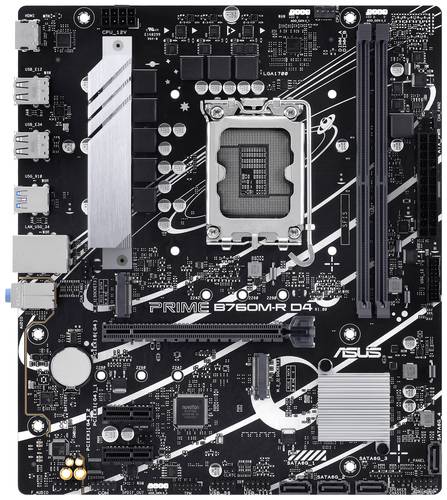 Asus PRO B760M-R D4 Mainboard Sockel (PC) Intel® 1700 Formfaktor (Details) Micro-ATX Mainboard-Chip von Asus