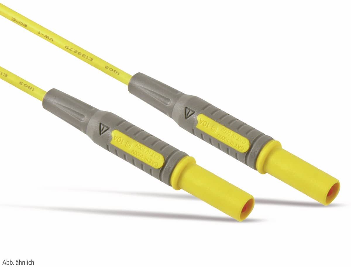 Messleitung mit Sicherheitssteckern, 0,5 m, gelb Messleitung mit Sicherheitssteckern, 0,5 m, gelb von Pollin Electronic GmbH