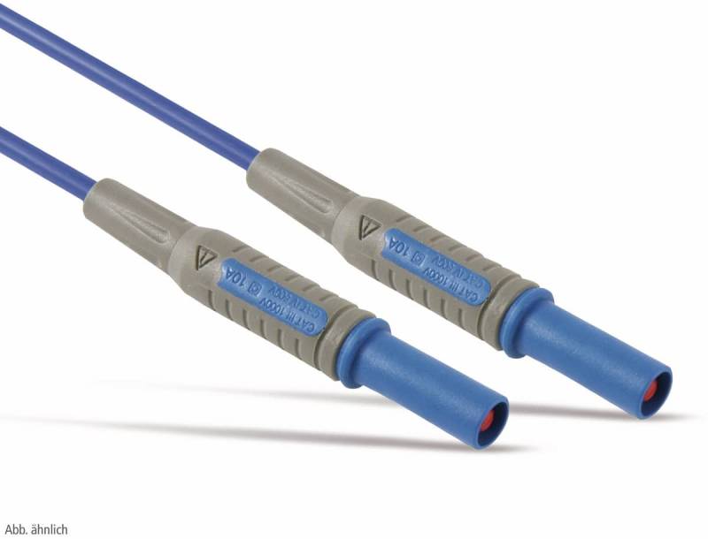 Messleitung mit Sicherheitssteckern, 1,5 m, blau von Pollin Electronic GmbH