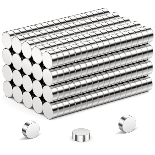 SinChic Mini Magnete Stark, 100 PCS 5x2mm Runde Kleine Vernickelte Stahl Kühlschrank Magnete für Whiteboard Pinnwand Magnettafel Kühlschrank von SinChic