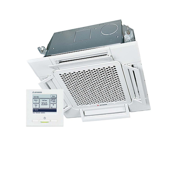 Mitsubishi Heavy Deckenkassette FDTC35VH1 3,5|4,3kW Kühlen|Heizen | inkl. Komfort-Wabenpaneel und Touch-Kabel-FB