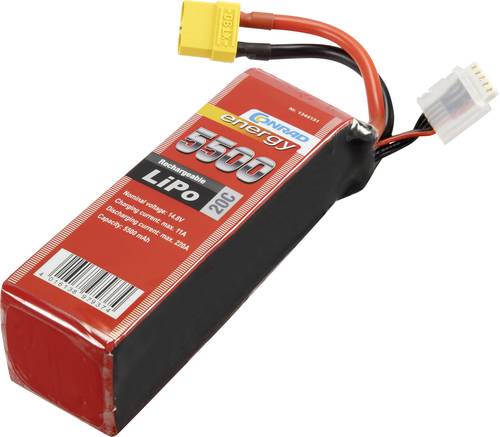 Modellbau-Akkupack (LiPo) 14.8V 5500 mAh Zellen-Zahl: 4 20 C Softcase XT90