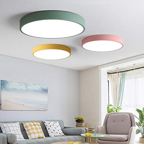Moderne LED-Deckenleuchte Bunte Dekoration Fernbedienung Runde dimmbare Deckenleuchte für Wohnzimmer Schlafzimmer Beleuchtungskörper, Gelb, 60cm, veränderbaren Moderne LED-Deckenleuchte Bunte Dekoration Fernbedienung Runde dimmbare Deckenleuchte für Wohnzimmer Schlafzimmer Beleuchtungskörper, Gelb, 60cm, veränderbaren