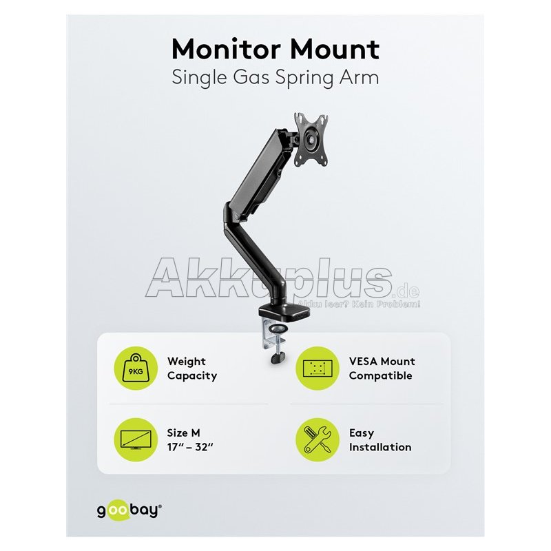 Monitorhalterung mit Gasdruckfeder, schwarz