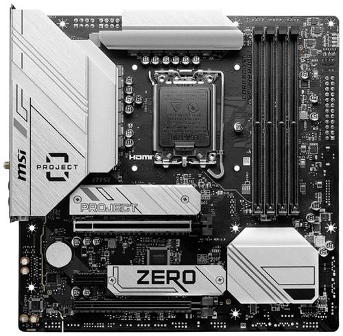 MSI B760M PROJECT ZERO Mainboard Sockel (PC) Intel® 1700 Formfaktor (Details) Micro-ATX Mainboard-C von MSI