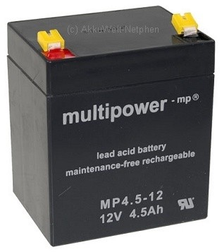 Multipower MP4.5-12 Anschluss 4,8mm 12.0V 4,5Ah 4.5-12 4,5-12 CSSB 6-FM-4.5 Multipower MP4.5-12 Anschluss 4,8mm 12.0V 4,5Ah 4.5-12 4,5-12 CSSB 6-FM-4.5