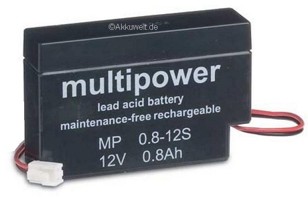 Multipower Rollladen Akku MP08-12 JST baugl. MP0.8-12S 12V 0,8 Rolladen Multipower Rollladen Akku MP08-12 JST baugl. MP0.8-12S 12V 0,8 Rolladen