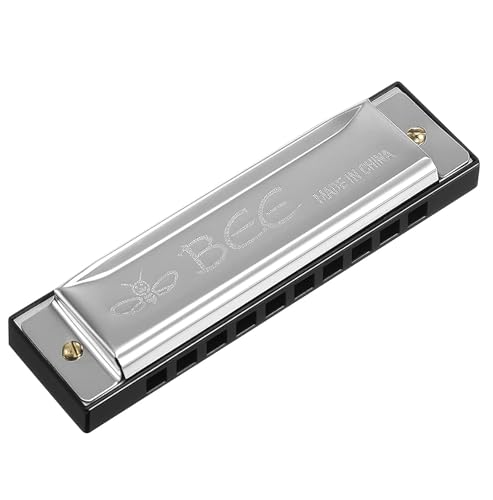 Mundharmonika,10 Löcher 20 Töne Blues Mundharmonika Major Blues Harmonika Tonart C Diatonische Mundharmonika für Kinder Student und Anfänger mit Etui von SinChic