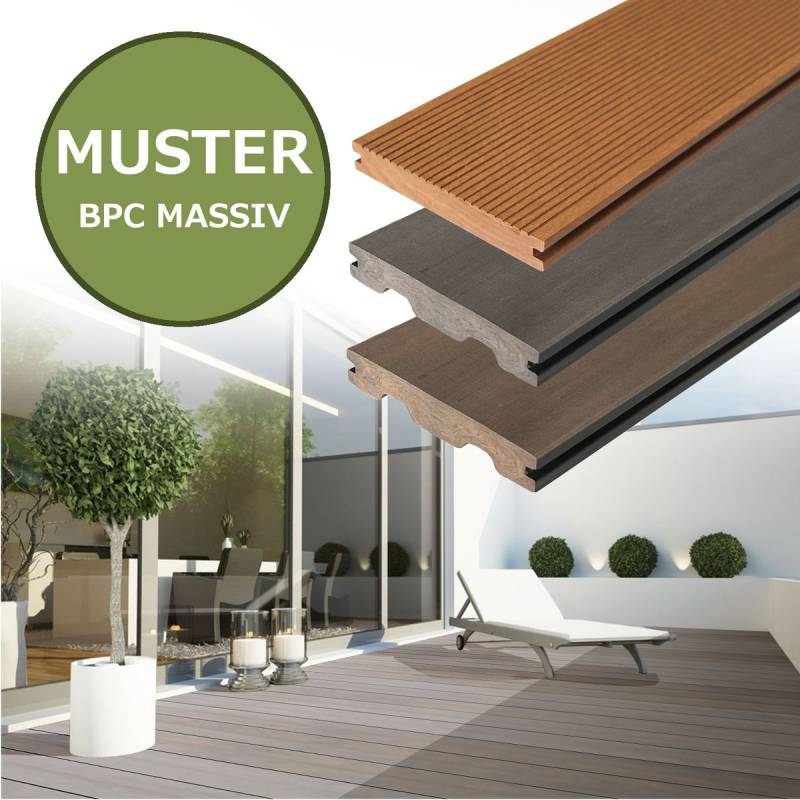 Muster BPC Terrassendielen Terrassenboden Premium WPC Bambus Dielen Grau Teak von Default