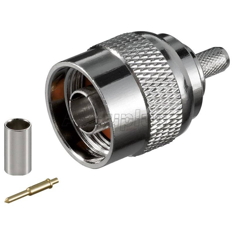 goobay - N-Stecker Crimp Ø 5,2 mm mit Gold-Pin für RG 58 Kabel