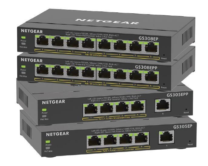 NETGEAR 5-Port Gigabit Ethernet PoE+ Power over Ethernet