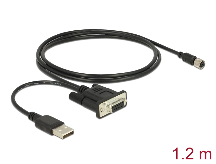 Navilock Anschlusskabel M8 Buchse wasserdicht > DB9 Buchse RS-232 1,2 m Navilock Anschlusskabel M8 Buchse wasserdicht > DB9 Buchse RS-232 1,2 m