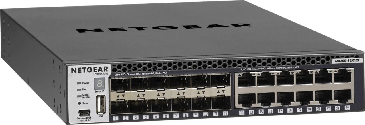 Netgear M4300-12X12F (XSM4324S) 24-Port 10-Gigabit Stapelbarer Managed Switch