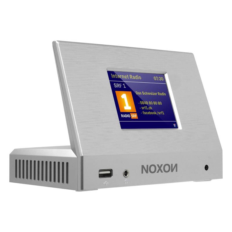 Noxon A120 silber - Audio Adapter DAB+/UKW & Internet-Radio, Spotify, Bluetooth, USB, App.