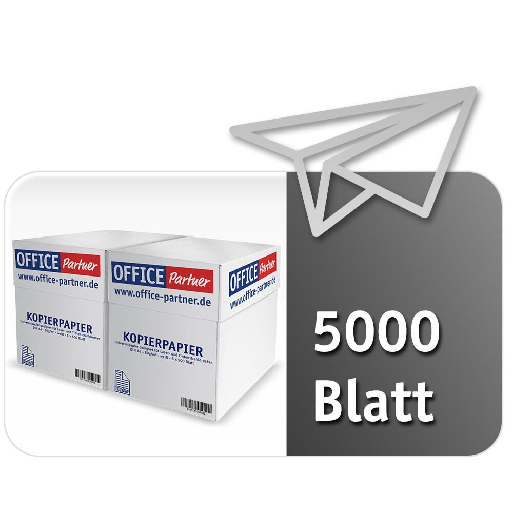 OFFICE Partner Premium Kopierpapier, weiß - DIN A4 80g/m² - 5.000 Blatt