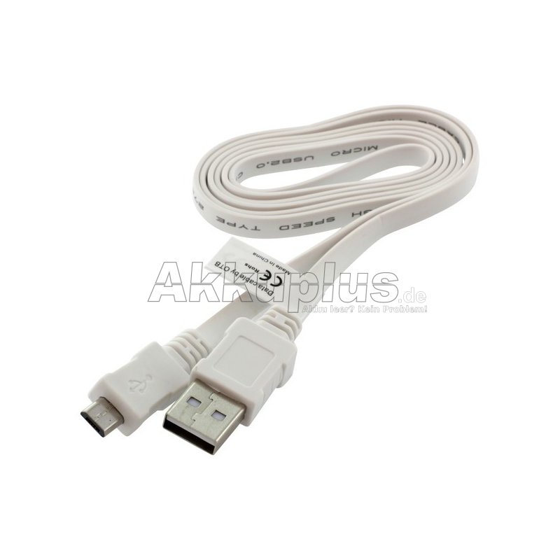 OTB - Datenkabel Micro-USB - 0.95m - Flachbandkabel - weiß