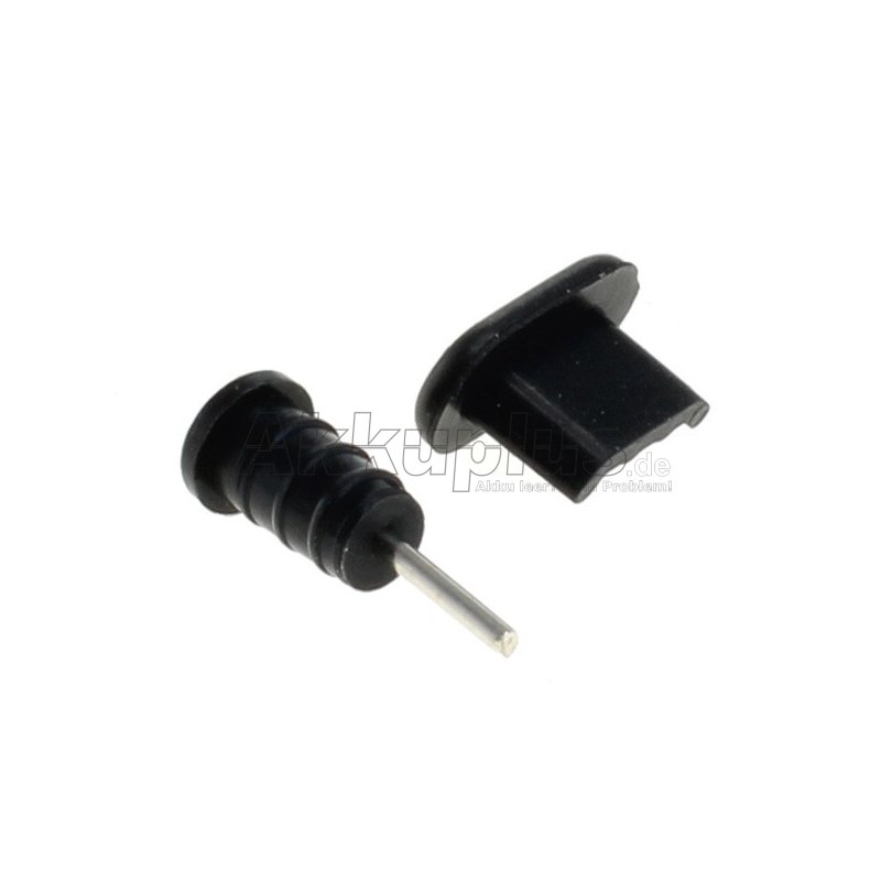 OTB - Staubschutz-Kappen Set für Micro-USB- & Kopfhörer-Anschluss schwarz