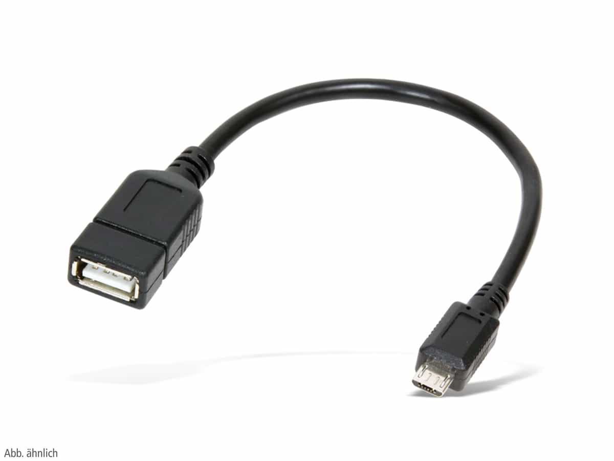 OTG-Adapterkabel mit Micro-B Stecker, 15 cm