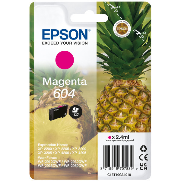 Original Epson C13T10G34010 / 604 Tintenpatrone magenta Original Epson C13T10G34010 / 604 Tintenpatrone magenta