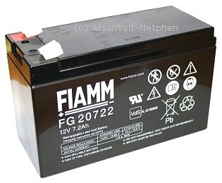 Original Fiamm FG20722 Anschl. 6,3mm, PB 12V 7,2Ah Original Fiamm FG20722 Anschl. 6,3mm, PB 12V 7,2Ah