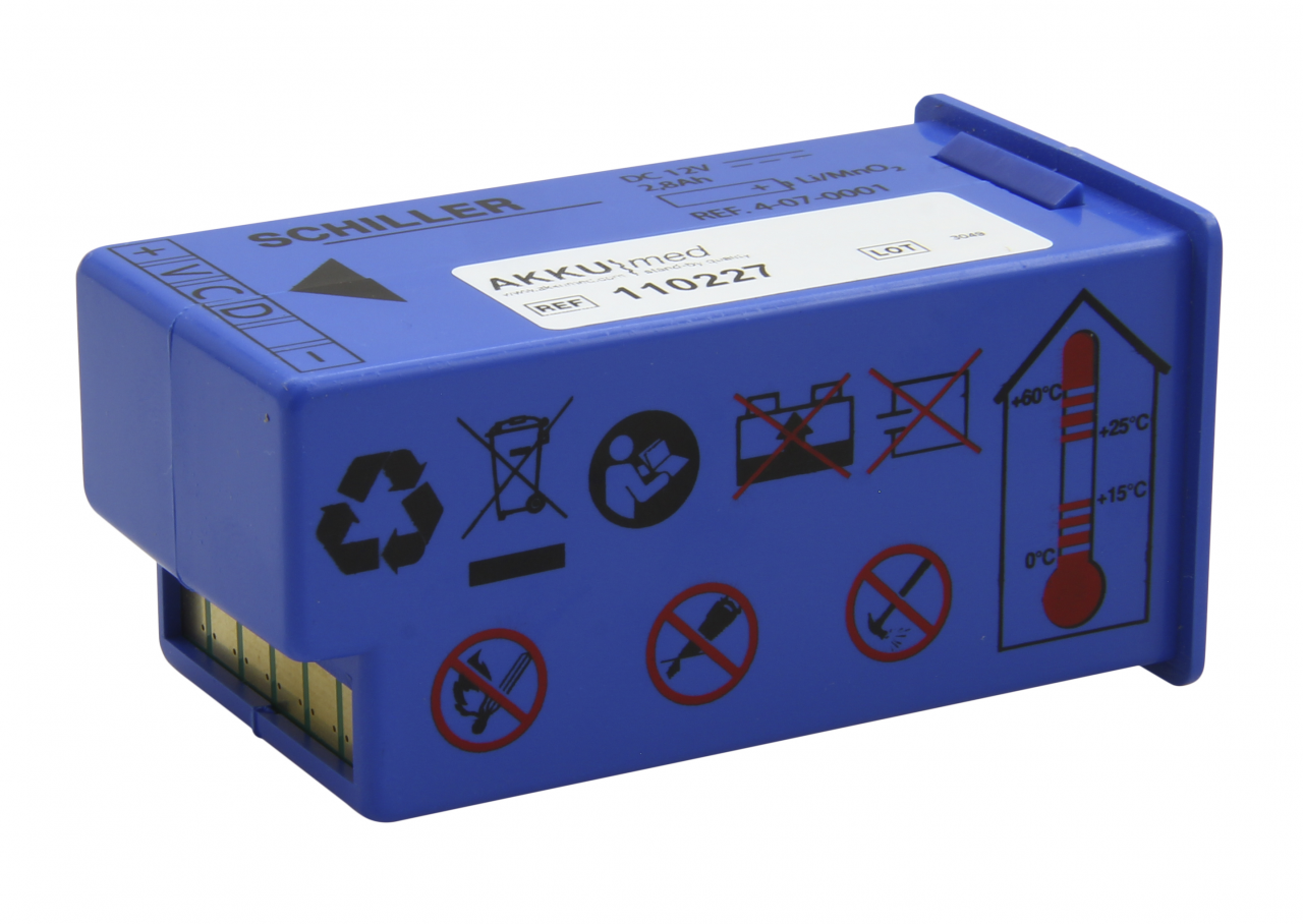 Original Lithiumbatterie für Bruker / Schiller Defibrillator Fred easy Original Lithiumbatterie für Bruker / Schiller Defibrillator Fred easy
