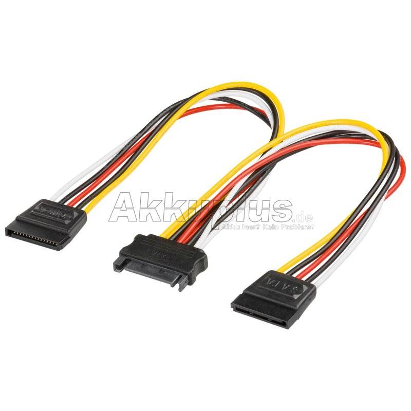 PC Y Stromkabel/Stromadapter, SATA 1x Buchse zu 2x Stecker