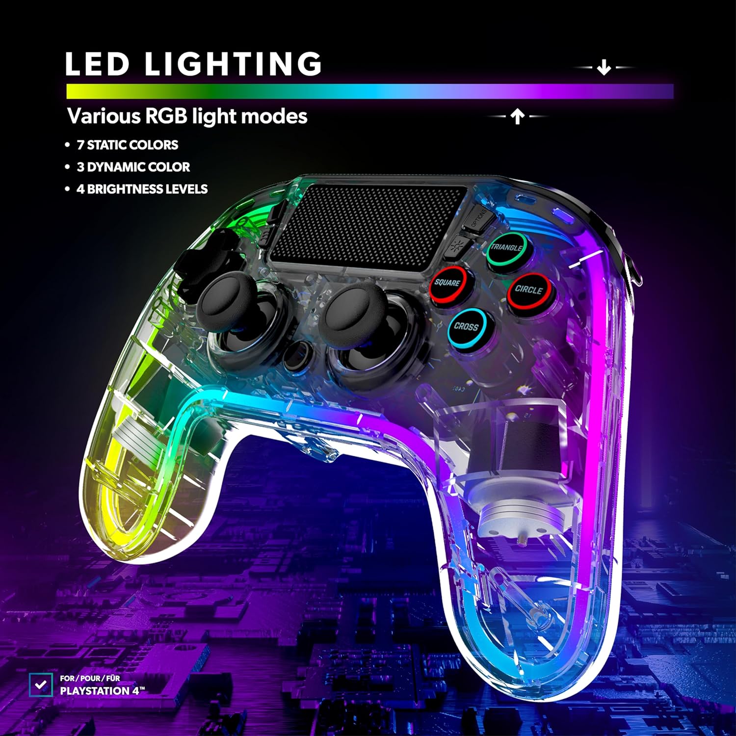 PS4 Controller Wireless RGB Gamepad RGB 4 Snakebyte PS4 Controller Wireless RGB Gamepad RGB 4 Snakebyte