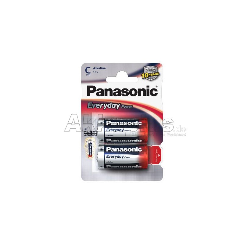 Panasonic - Everyday - LR14 / Baby C / AM2 / MN1400 / Mezza Torcia - 1,5 Volt AlMn - 2er Blister