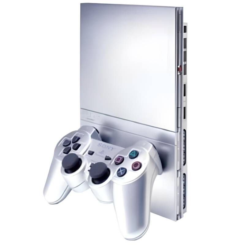 PlayStation 2 - PS2 Konsole Slim, silber