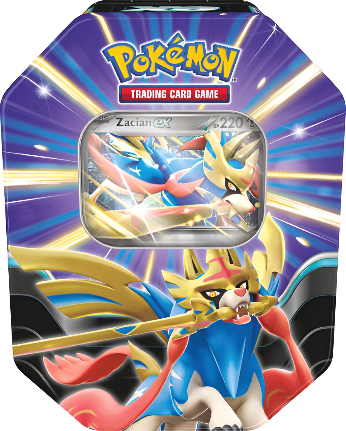 Pokémon Cards Tin Box #122 Zacian EX DE Pokémon Cards Tin Box #122 Zacian EX DE