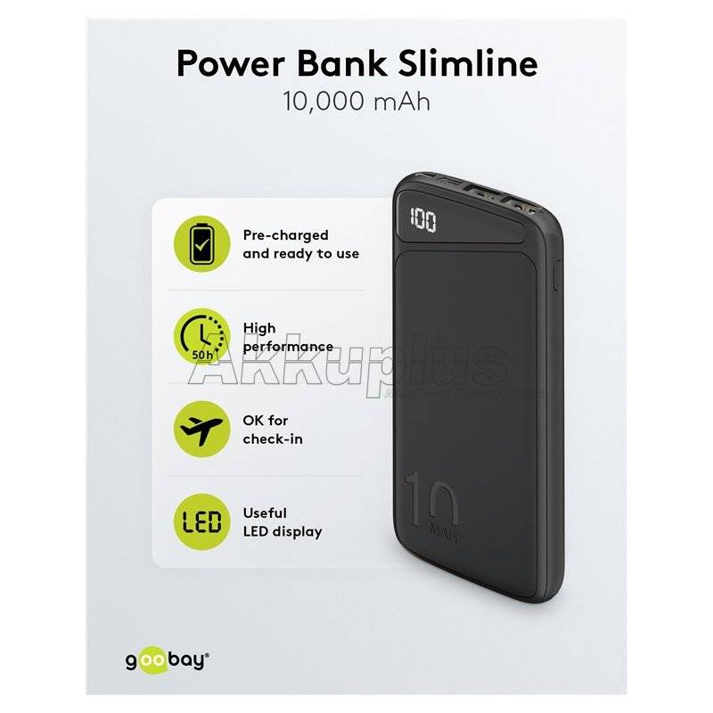 Powerbank Slimline 10.000 mAh