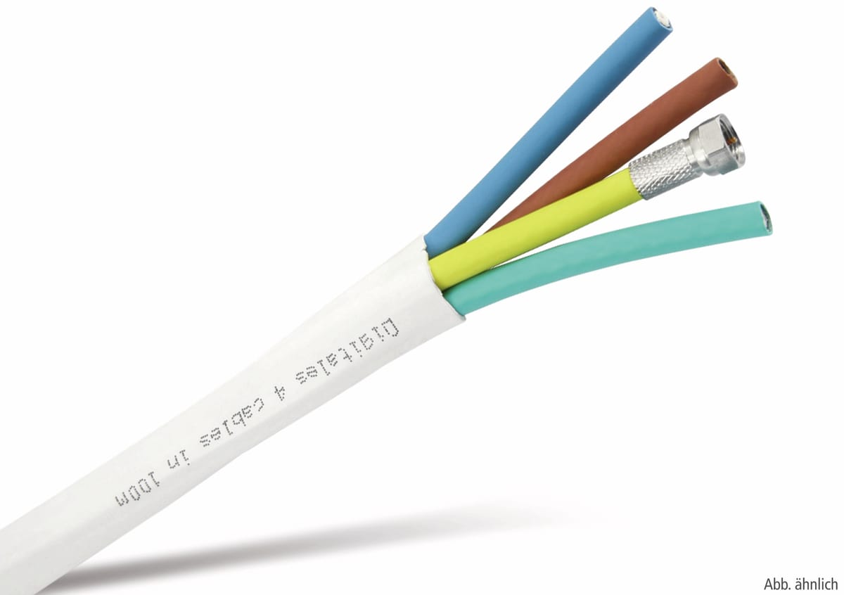 S-IMPULS Quattro-Koaxialkabel, 25 m, weiß, 4 x 6,8 mm, CCS, 75 Ω S-IMPULS Quattro-Koaxialkabel, 25 m, weiß, 4 x 6,8 mm, CCS, 75 Ω von S-IMPULS