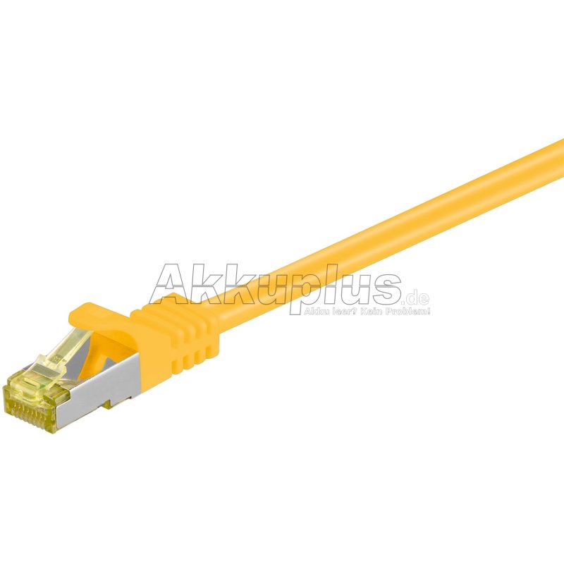 RJ45 Patchkabel CAT 6A S/FTP (PiMF), 500 MHz mit CAT 7 Rohkabel, gelb