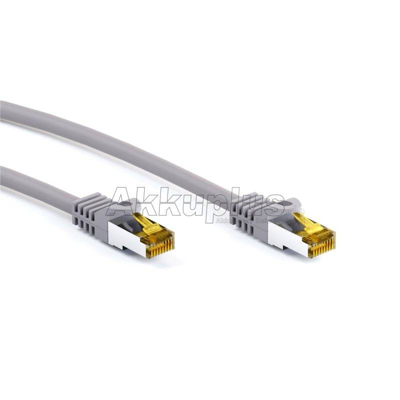 RJ45 Patchkabel CAT 6A S/FTP (PiMF), 500 MHz mit CAT 7 Rohkabel, grau