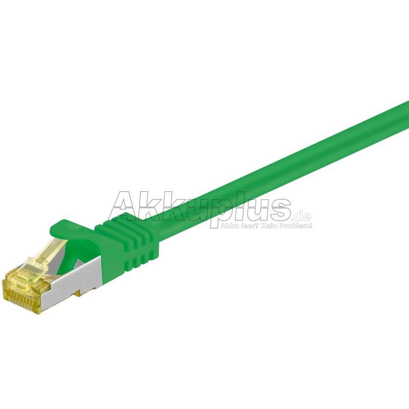 RJ45 Patchkabel CAT 6A S/FTP (PiMF), 500 MHz mit CAT 7 Rohkabel, grün