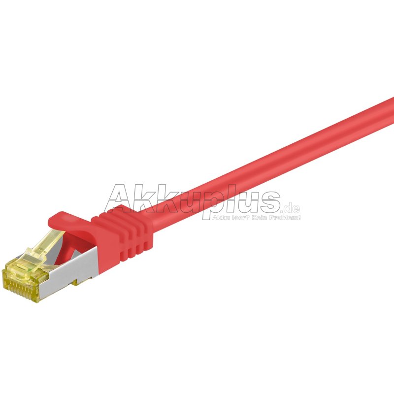 RJ45 Patchkabel CAT 6A S/FTP (PiMF), 500 MHz mit CAT 7 Rohkabel, rot