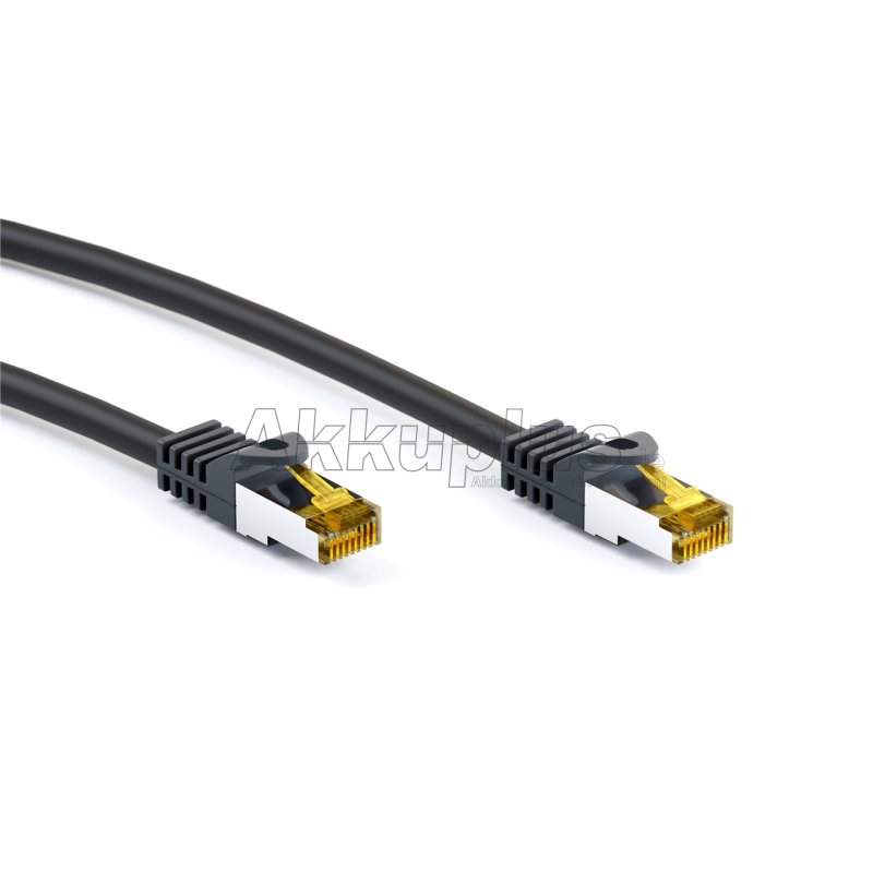 RJ45 Patchkabel CAT 6A S/FTP (PiMF), 500 MHz mit CAT 7 Rohkabel, schwarz