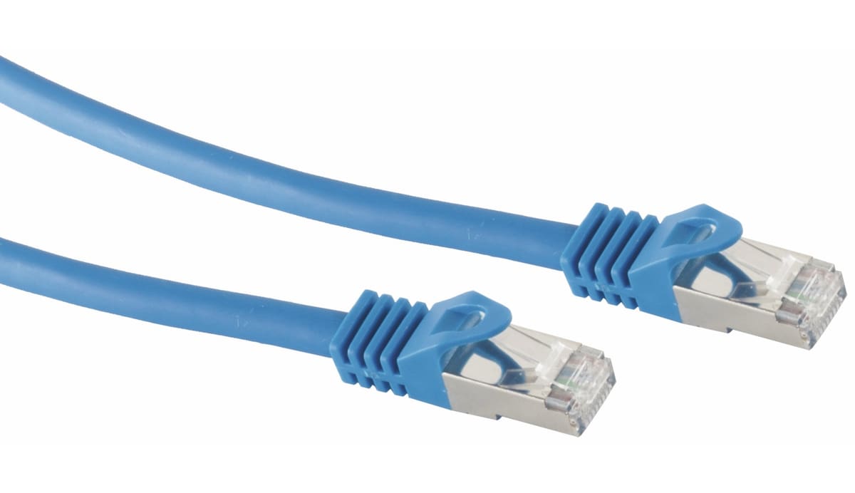 RJ45 Patchkabel S/FTP (PIMF), m. CAT.7 Rohkabel, 0,25