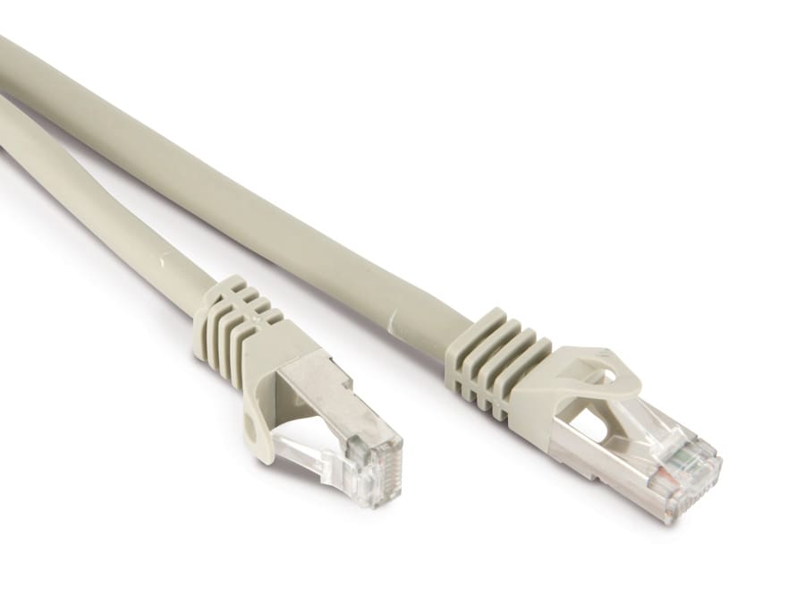 RJ45 Patchkabel S/FTP (PIMF), m. CAT.7 Rohkabel, 0,25 m, grau