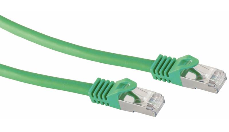 RJ45 Patchkabel S/FTP (PIMF), m. CAT.7 Rohkabel, 10 m, grün