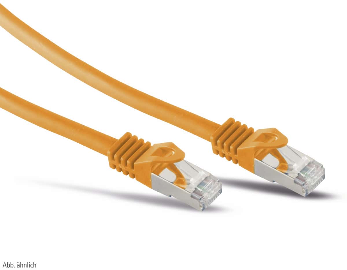 RJ45 Patchkabel S/FTP (PIMF), m. CAT.7 Rohkabel, 20 m, orange