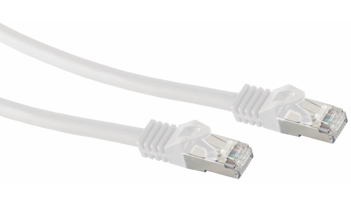 RJ45 Patchkabel S/FTP (PIMF), m. CAT.7 Rohkabel, 20 m, weiß