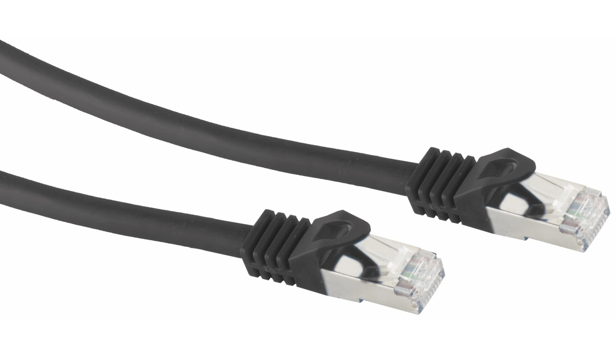 RJ45 Patchkabel S/FTP (PIMF), m. CAT.7 Rohkabel, 3 m, schwarz