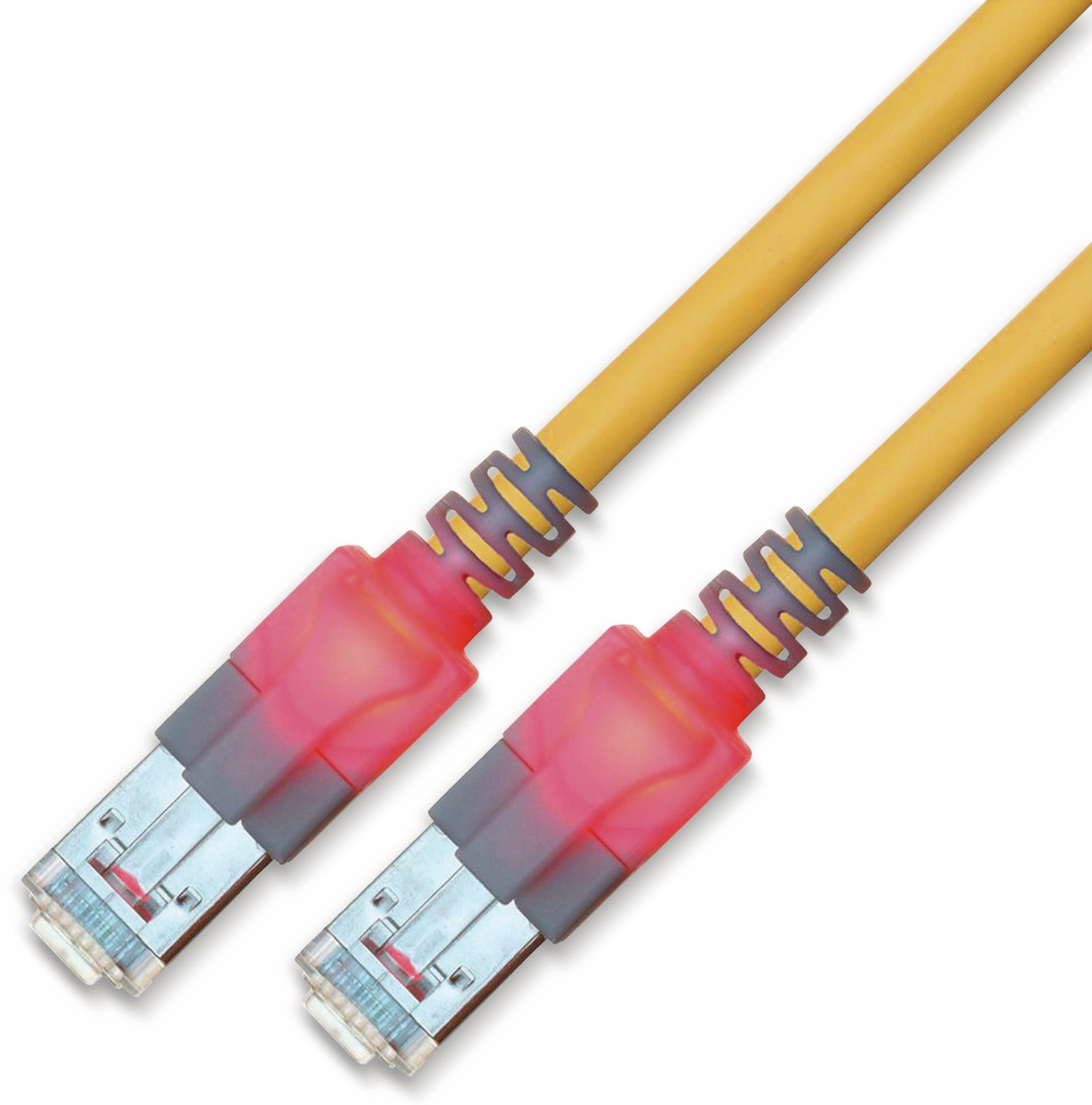 RJ45 Patchkabel SACON CAT.6, S/FTP, Lichtidentifikation, LSOH, gelb, 2,0 m