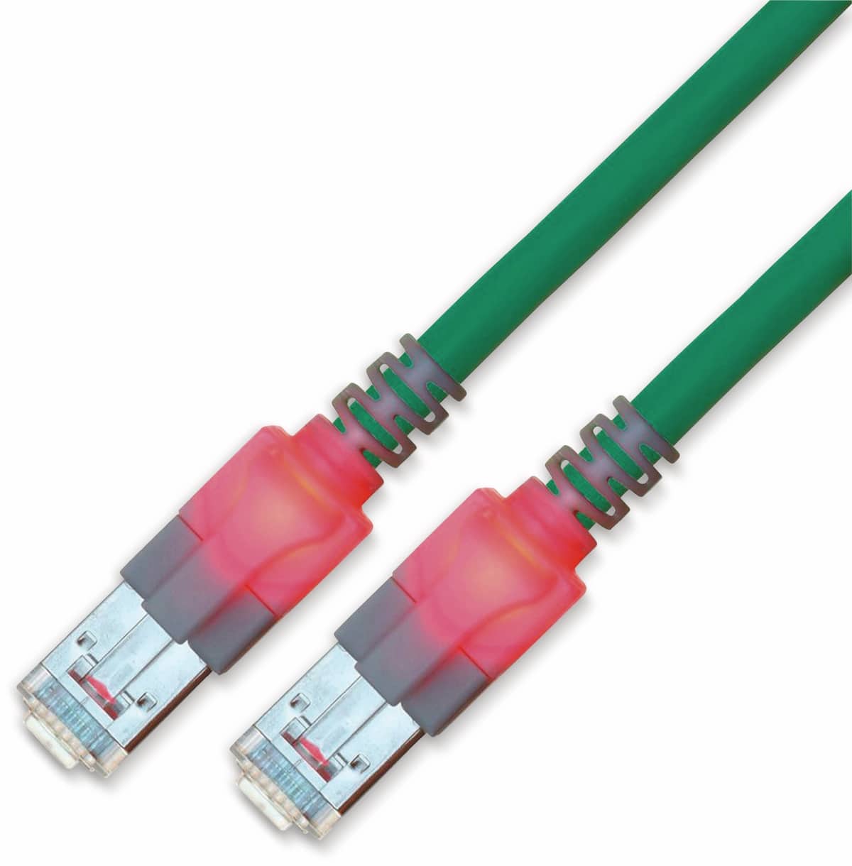 RJ45 Patchkabel SACON CAT.6, S/FTP, Lichtidentifikation, LSOH, türkis, 3,0 m