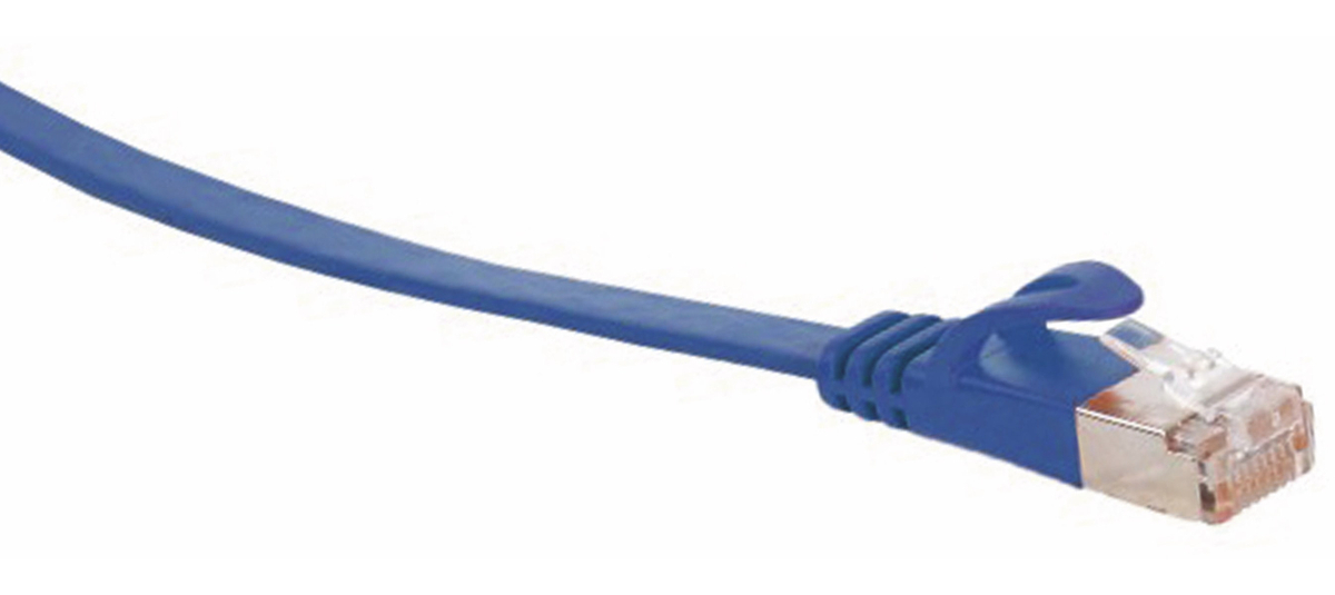 RJ45 Patchkabel U/UTP, m. CAT.7 Rohkabel, 0,25 m, blau